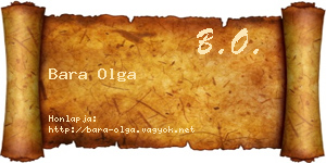 Bara Olga névjegykártya